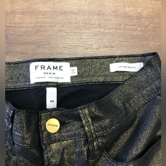 FRAME DENIM LE HIGH SKINNY COATED HIGH WAISTED JEANS SIZE 26 - Picture 8 of 9